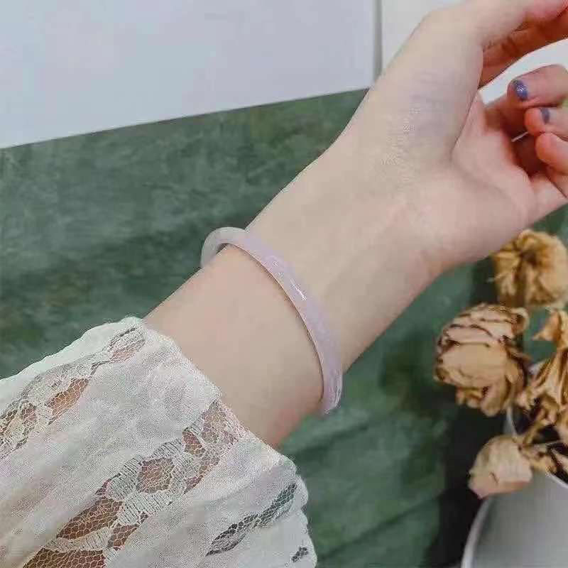 Jingdang Bracelet Ins Glass Jade Girl Fine Ice-like Small Blype DIY Guohan Wind Net Red Style Bracelet Fine Circle Batch Delivery