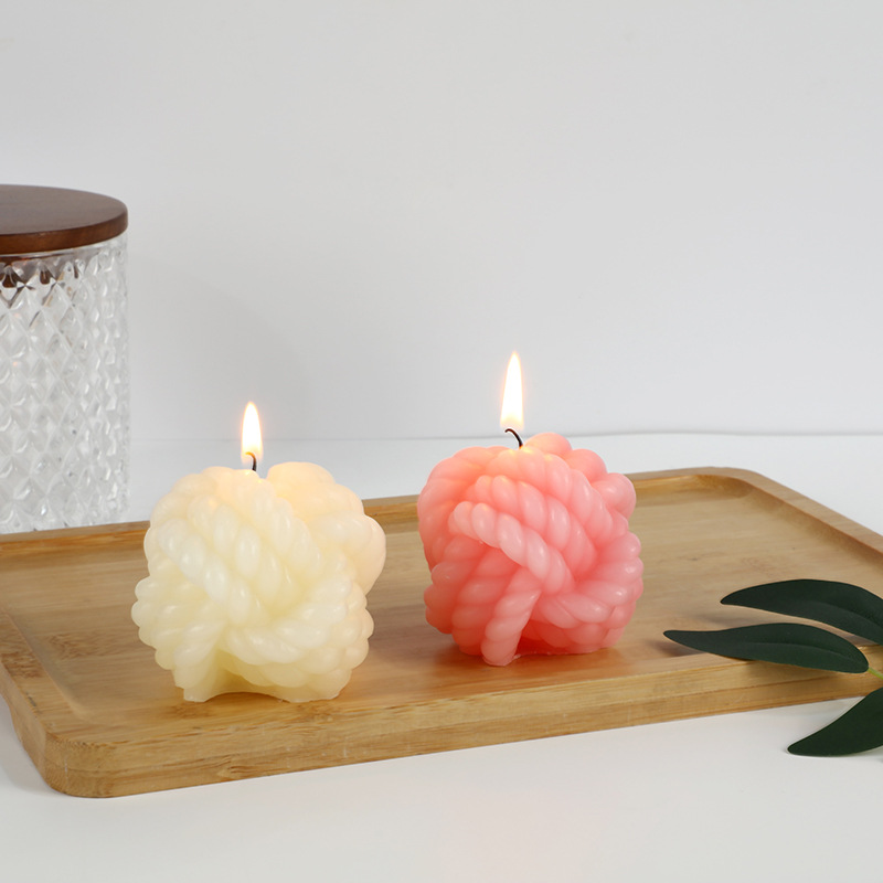 New Fashion Net Red Creative Aromatherapy Candle Woolen Yarn Ball Candle Fragrance Resident Dormitory Niche Decoration Ornaments