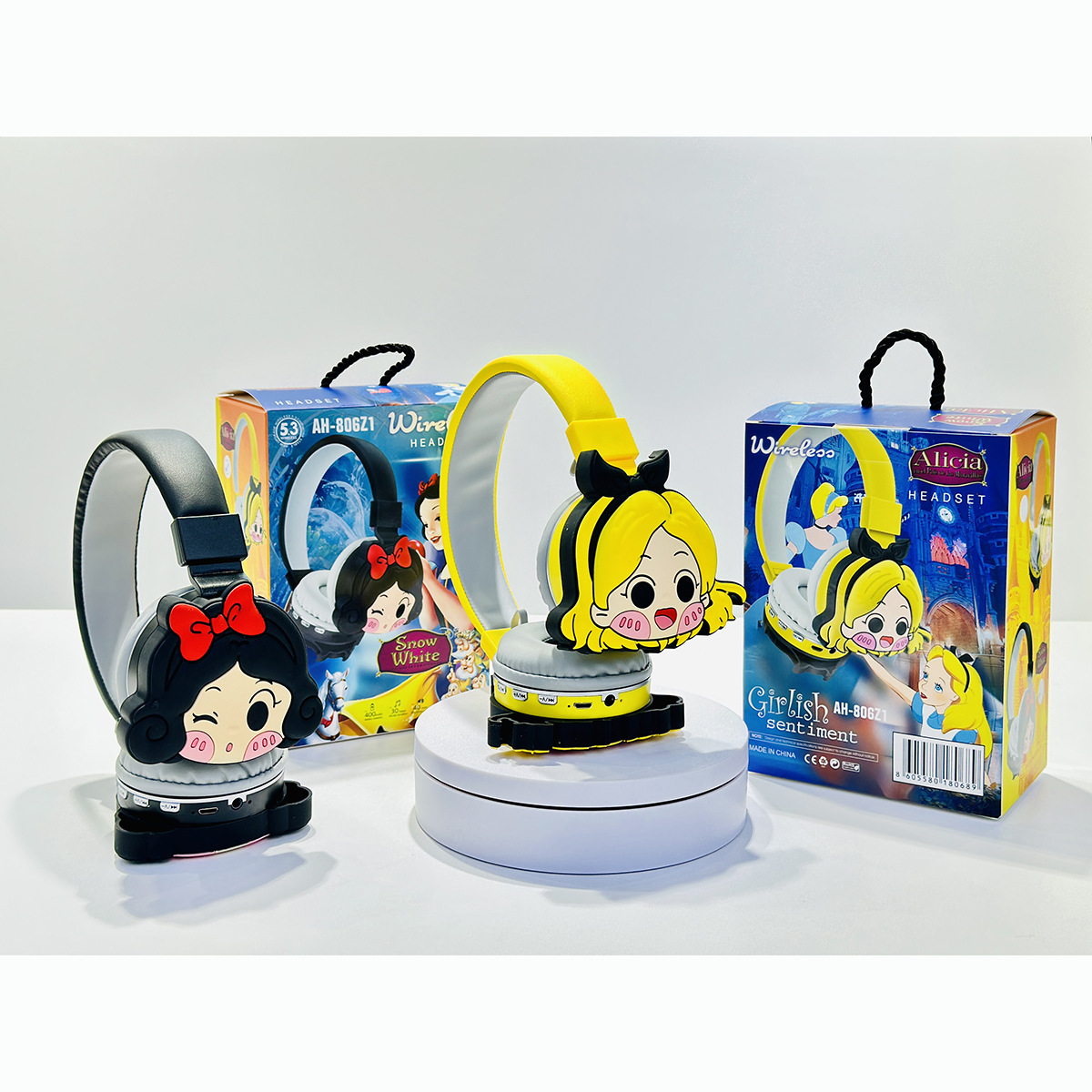 cross-border ah-806z1 creative cute cartoon anime pattern children student headset wireless bluetooth headset