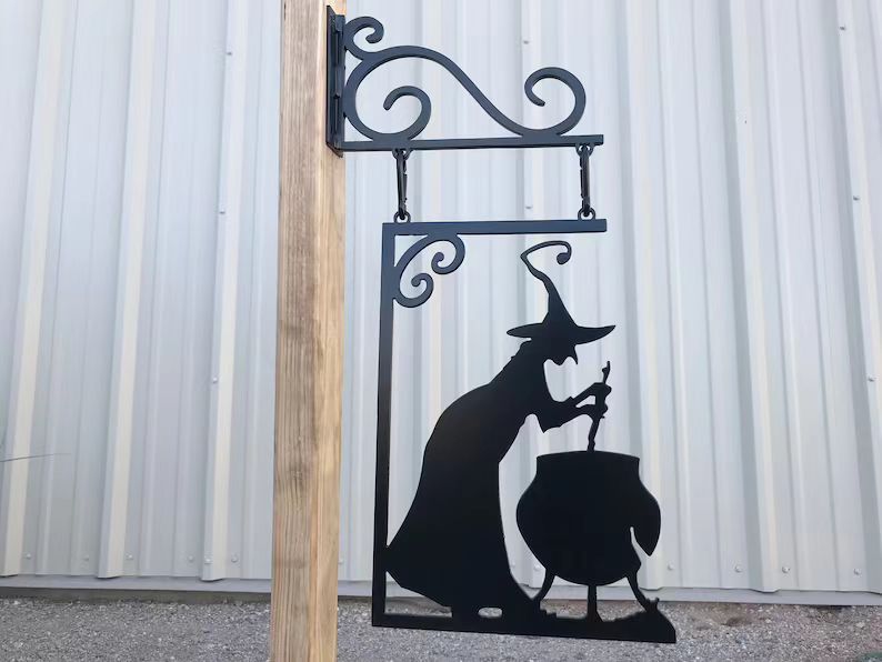 leaky cauldron跨境新品独立站女巫锅炉墙壁挂饰剪影金属工艺品