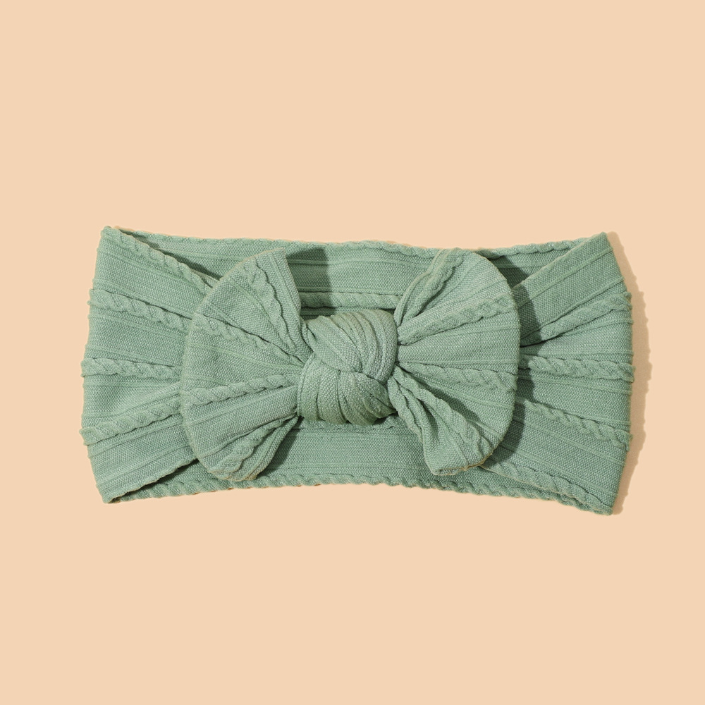 Europe and America Cross Border Children Hair Accessories Nylon Jacquard Bow New Color Baby Headband Baby Care Door Wide Hair Band