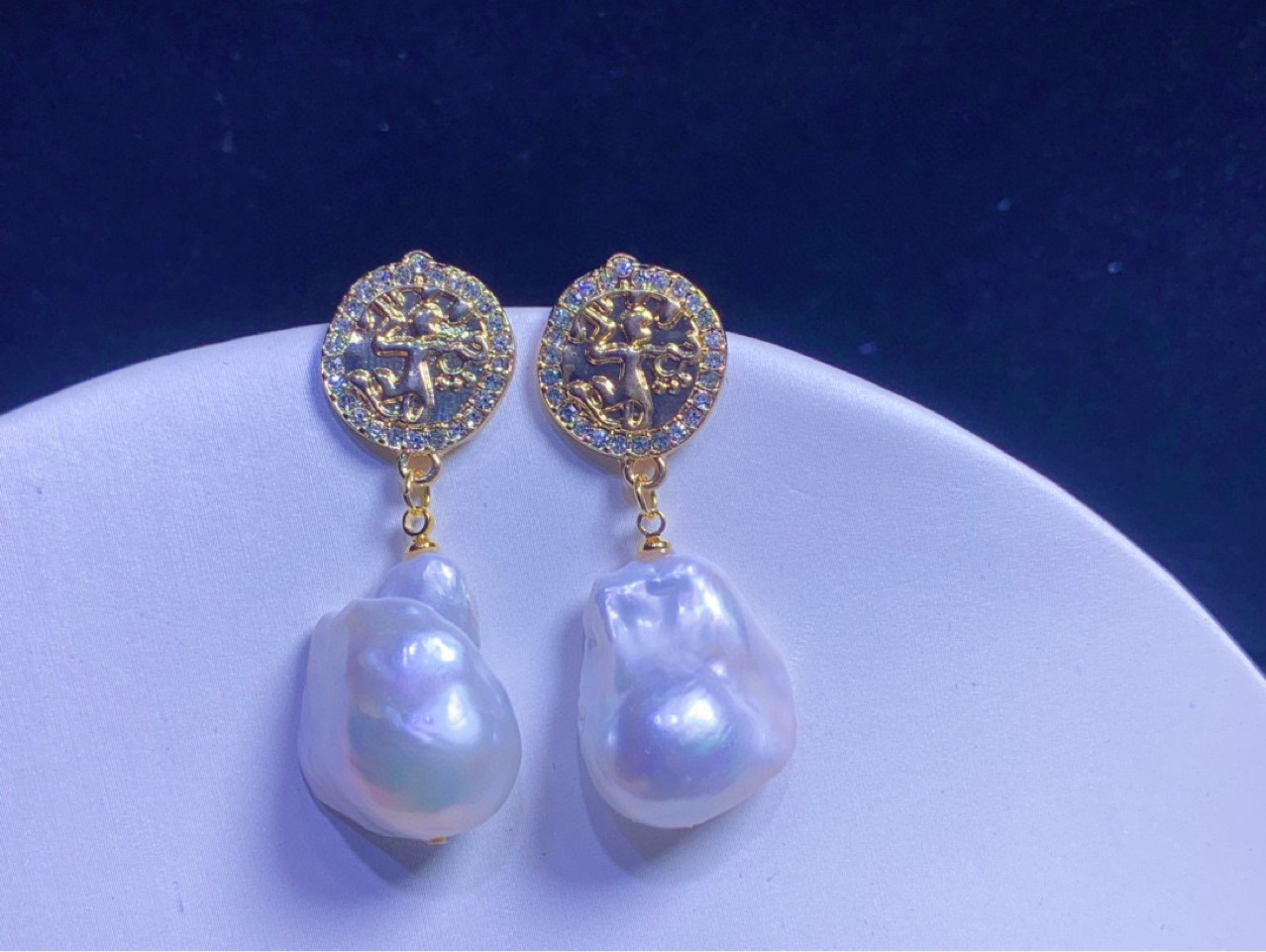 淡水珍珠巴洛克异形珍珠耳钉耳环耳饰女-阿里巴巴