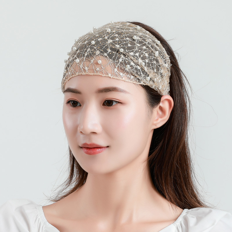 珍珠宽边遮白发头饰碎发头套网红外出简约发饰洗脸发带头巾头窟