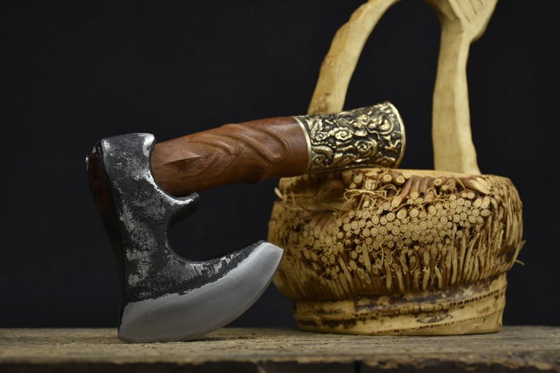 03165手工锻打斧头龙泉市家用户外劈柴砍柴砍骨刀开山斧商用刀具