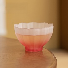 粉色耐热琉璃莲花主人杯创意玻璃茶杯家用功夫茶具女士品茗杯茶盏