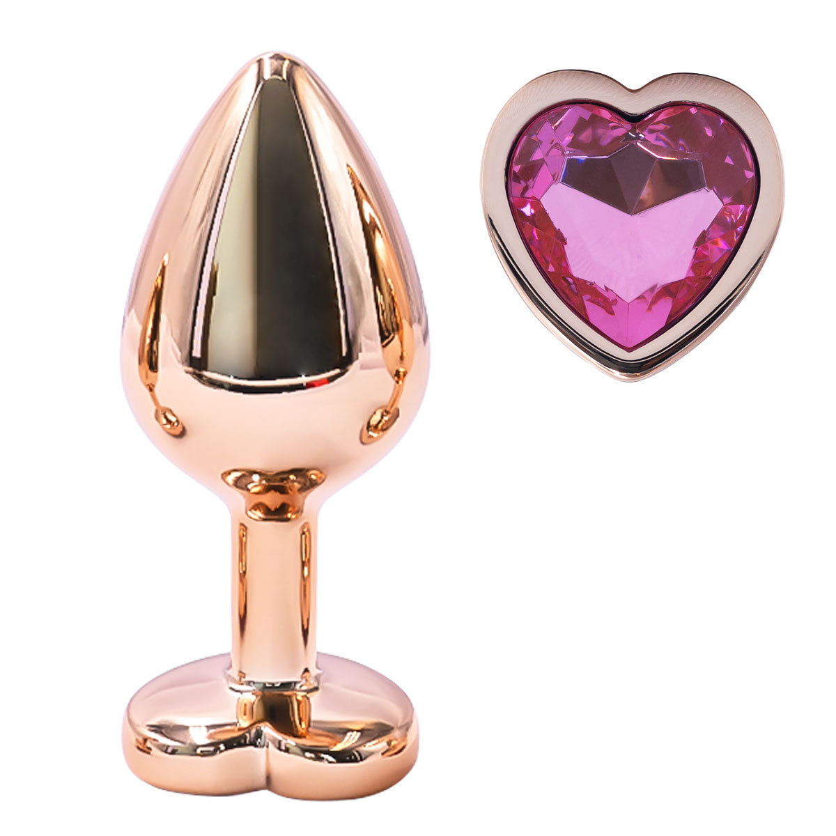 金属玫瑰金心形肛塞成人情趣用品男女肛门自慰另类玩具肛塞小号