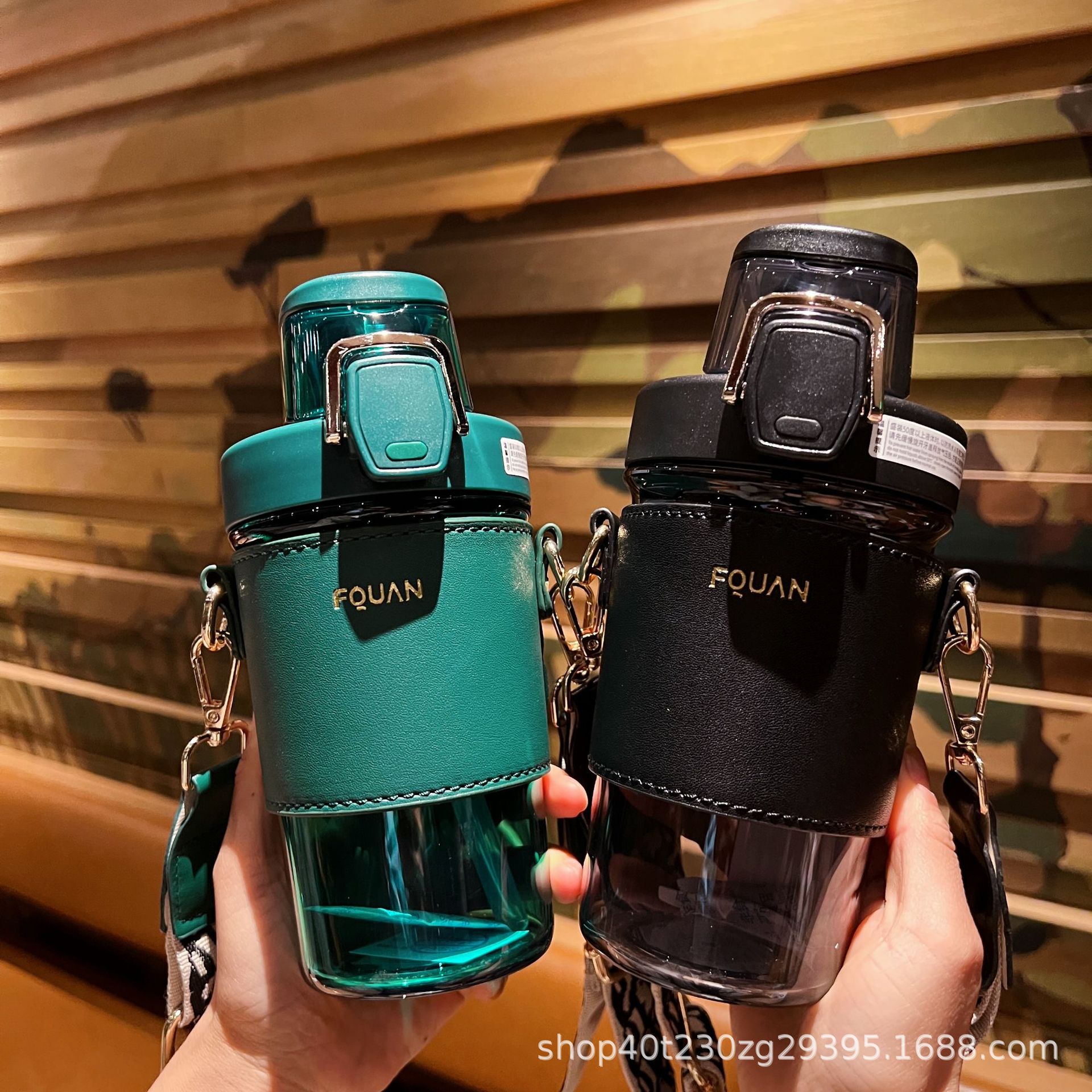 Good-looking Plastic Cup New Outdoor Large Capacity Sports Double Drink Cup with Straw Simple and Portable Handy Coffee Cup