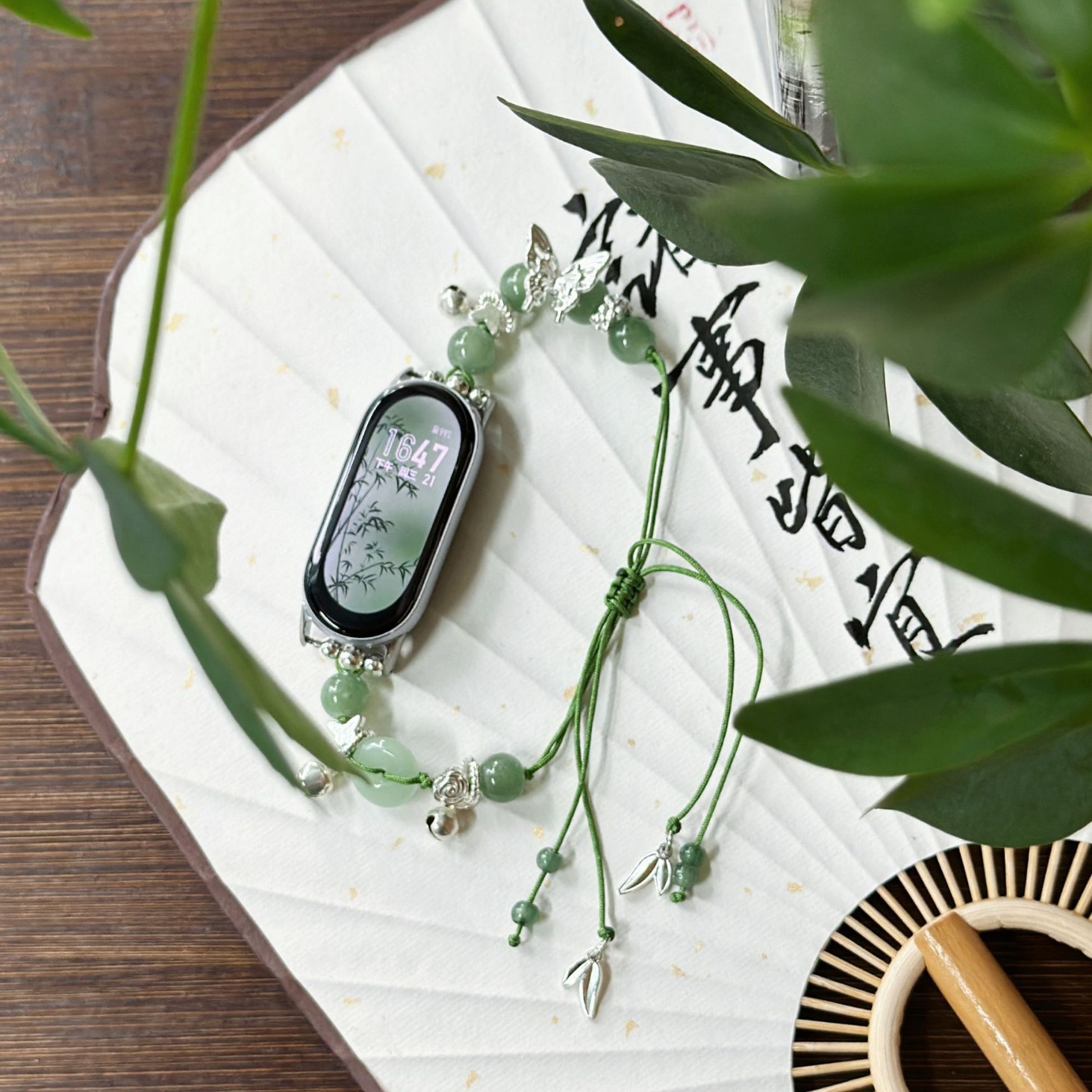 古风琉璃串珠手链表带适用小米运动手环98pro76腕带345女休闲新款