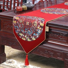 7M古典桌旗盖布织锦缎茶几布艺中式美式欧式现代圆形餐桌布餐垫套