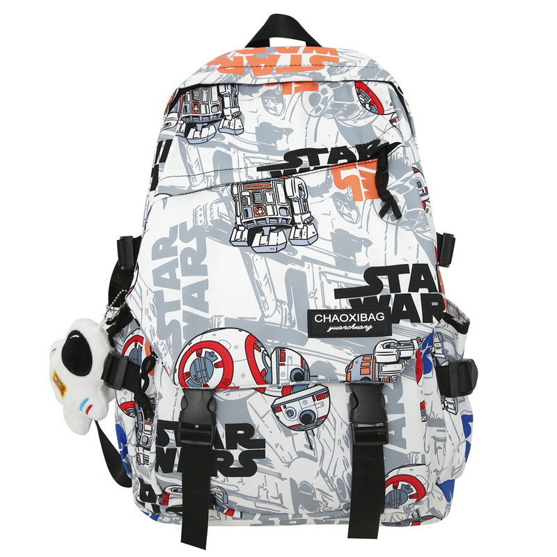 Backpack Male and Female Trendy Brand Ins Japanese Personality Graffiti Large Capacity Rui Camp Men's Backpack High and Middle School Schoolbag Men