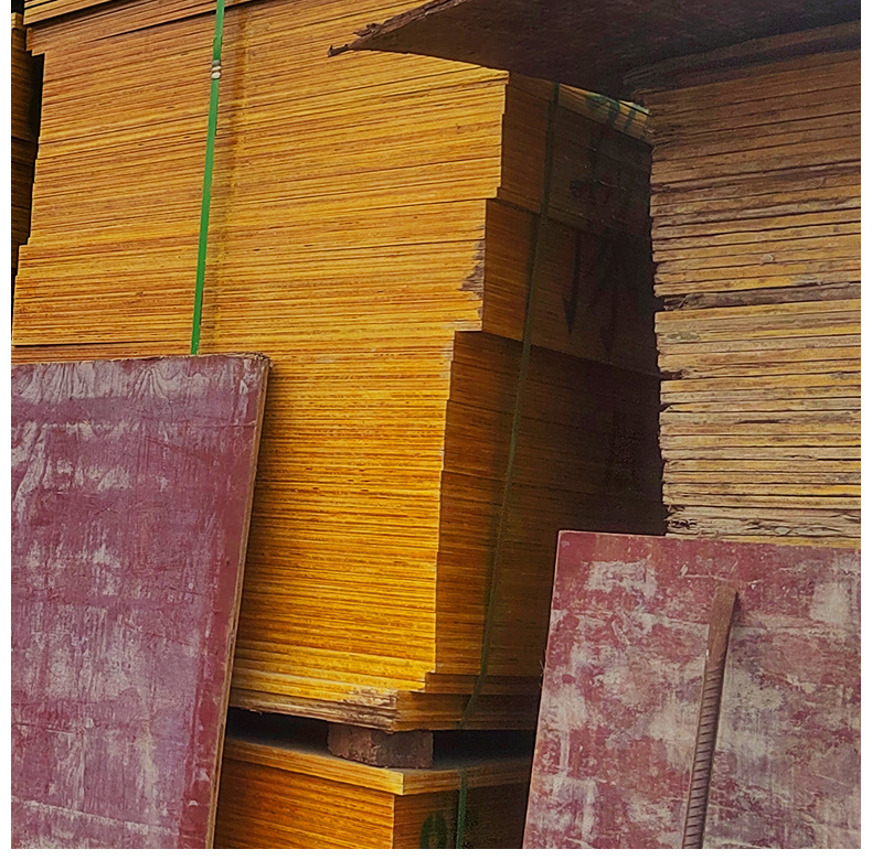 工程工地用木工层板多层板建筑模板大小红色覆膜板胶合板批发