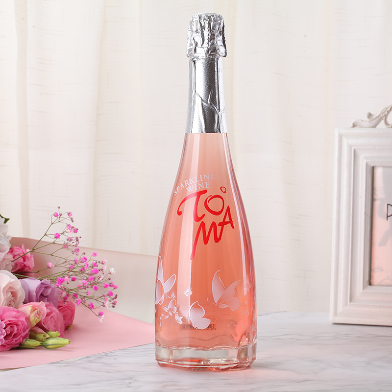 网红玫瑰少女酒西班牙朵玛桃红起泡酒toma甜酒微醺气泡酒750ml