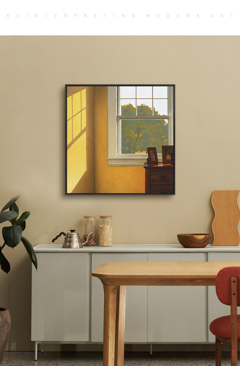 jimholland美国艺术家吉姆·霍兰水粉油画阳光房间窗户民宿北欧画