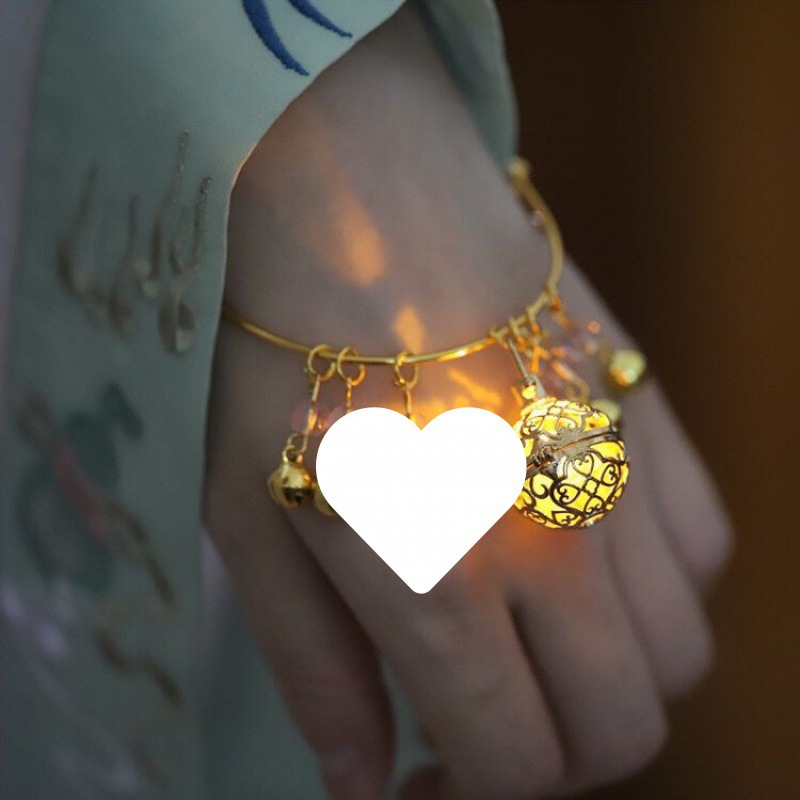 双宫铃手镯古风汉服发光一步一响铜铃铛古装手饰复古可爱配饰女