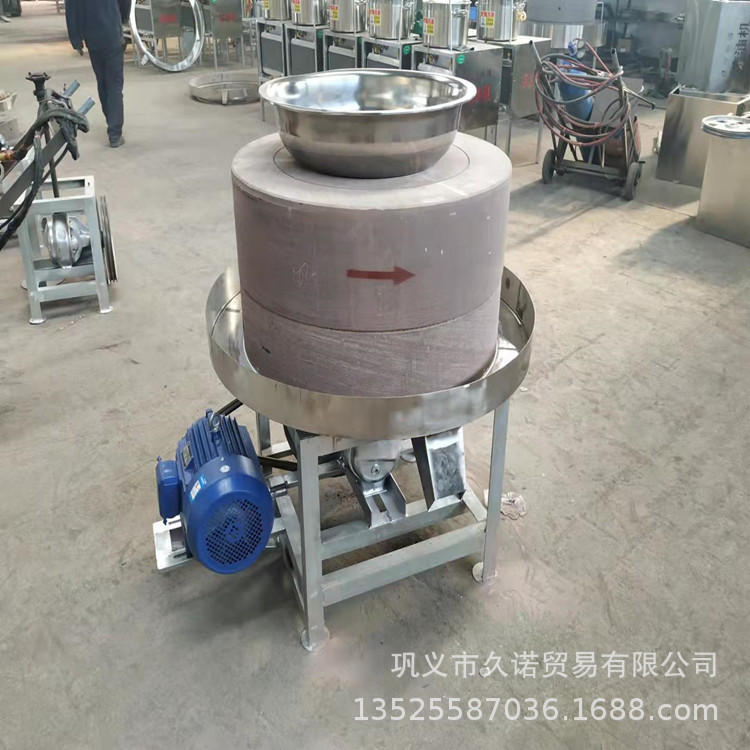 电动芝麻小磨香油机 小型车载磨酱磨油石磨机 豆浆石磨机厂家供应