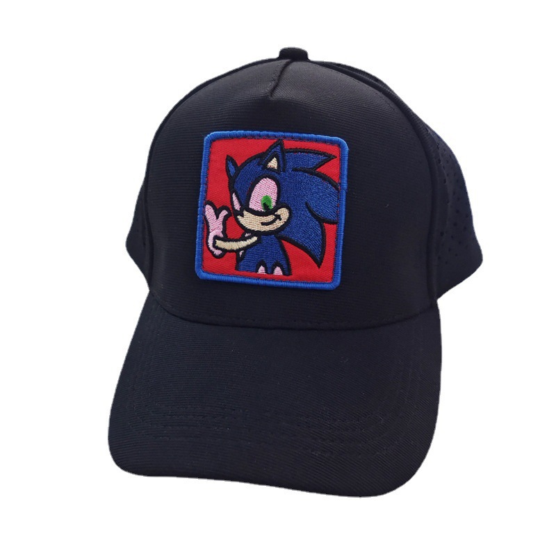 Cross-Border Hedgehog Sonic Embroidered Baseball Cap Patch Sonic the Hedgehog Breathable Net Cap Men's and Women's Elf Peaked Cap