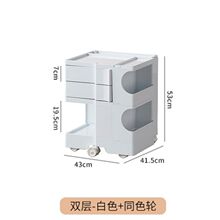 多功能床头柜小型简约可移动旋转大容量带轮收纳柜零食小推车