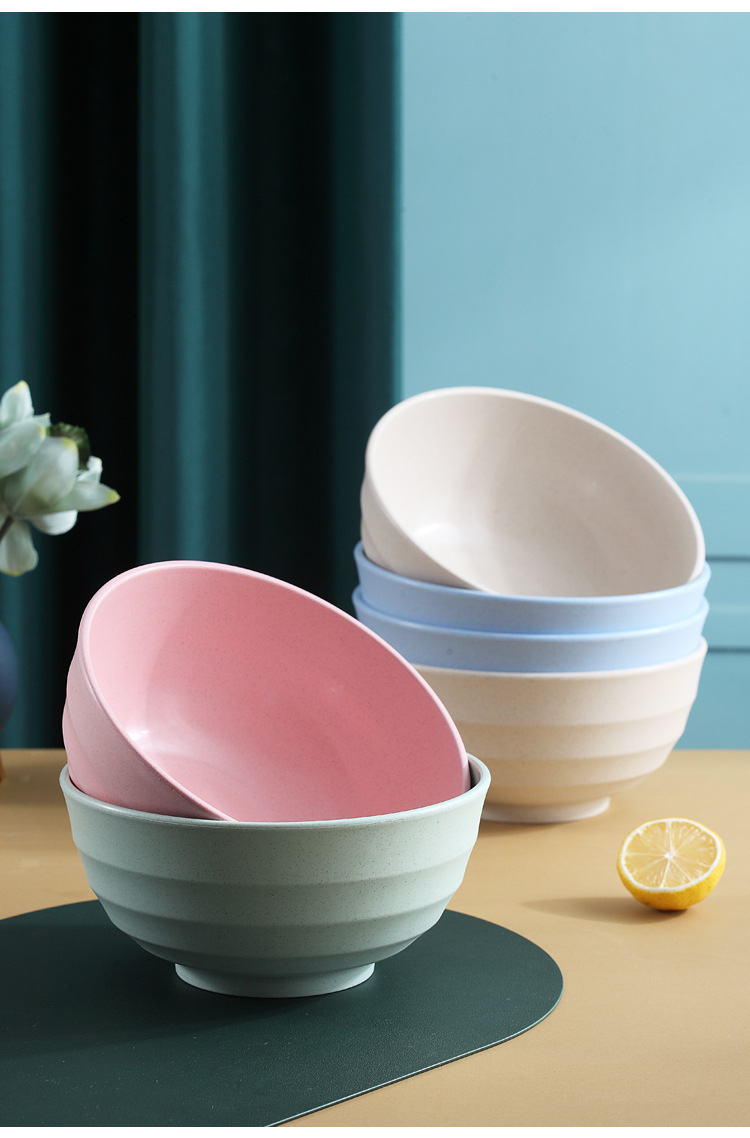 小麦秸秆20cm碗餐具米饭汤碗家用网红成人吃饭创意大碗日式创意碗