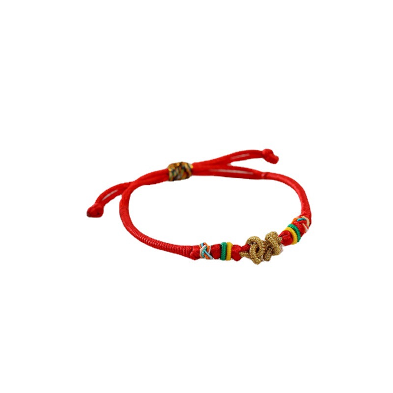 Dragon Boat Festival Colorful Rope Bracelet Birth Year Male and Female Red Rope Dorje Knot Ruyi Knot Couple Lucky Carrying Strap