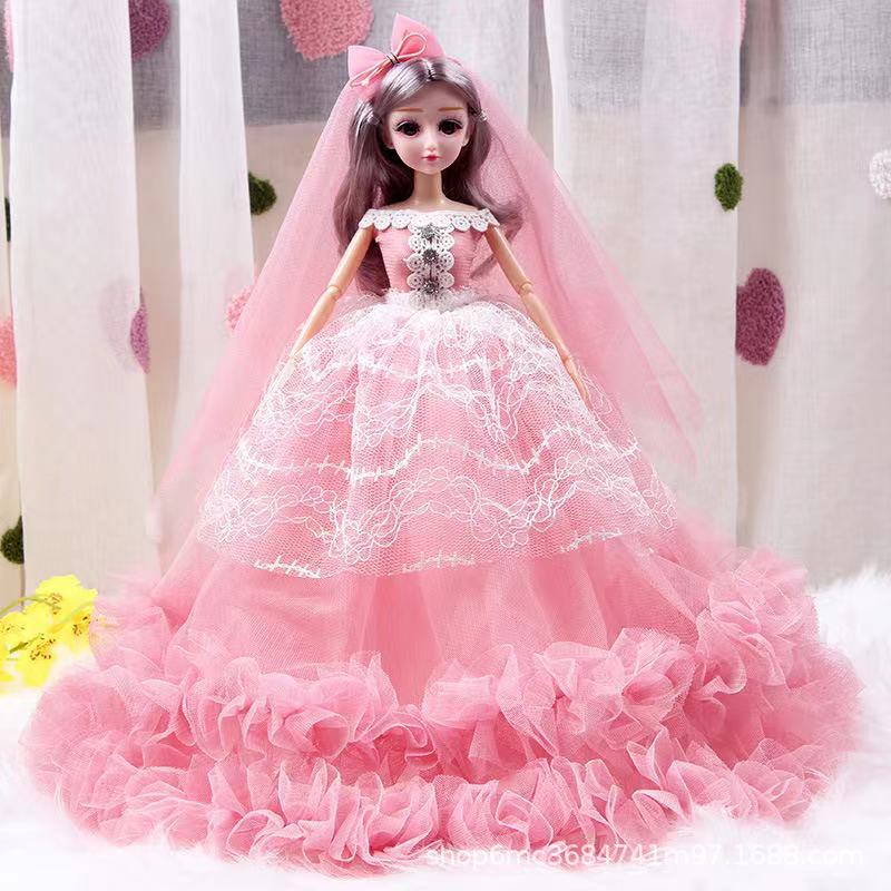 Doll Wholesale Big Confused Barbie Doll Set Wedding Dress Girl Princess Single Play House Toy