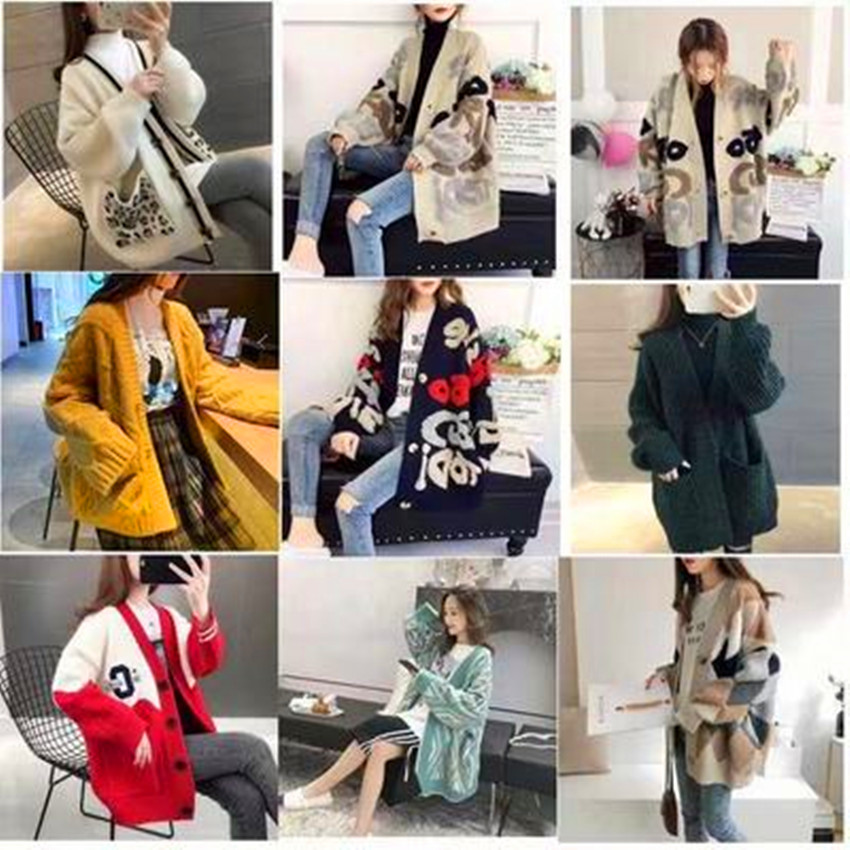 2024 Autumn and Winter Korean Style Women's Clothing Cardigan Sweater Thick Loose Women's Knitwear Women's Coat Foreign Trade Stall Wholesale