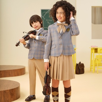 乔治白校服加工定制小学生校服儿童运动套装春夏季班服短裙幼儿园