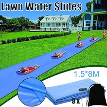 儿童水滑梯草坪滑道 水上玩具高韧性髙滑度充气水滑梯 花园赛车