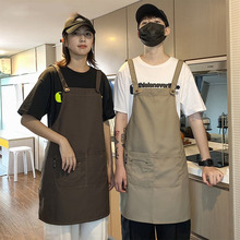 定-制厨房围裙印字男餐饮专用咖啡烘焙美甲店花艺围腰工作服女