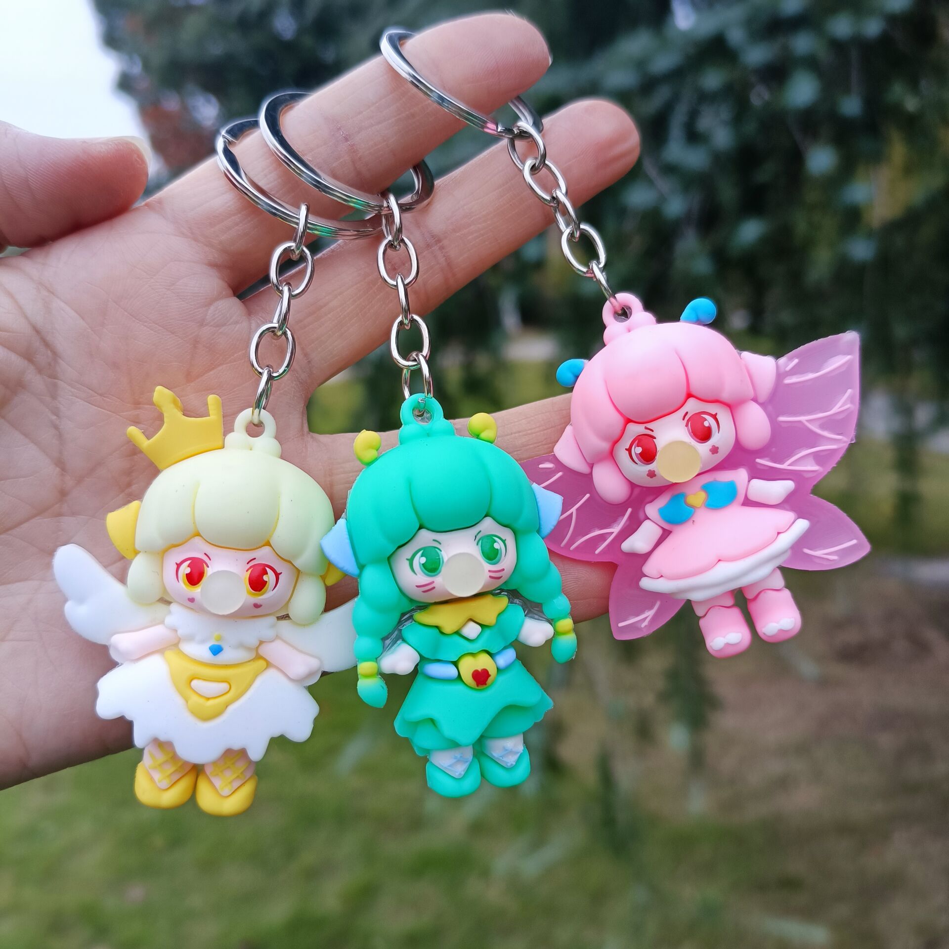 泡泡精灵钥匙扣挂件可爱女孩天使娃娃盲盒配件义乌小商品精美礼品