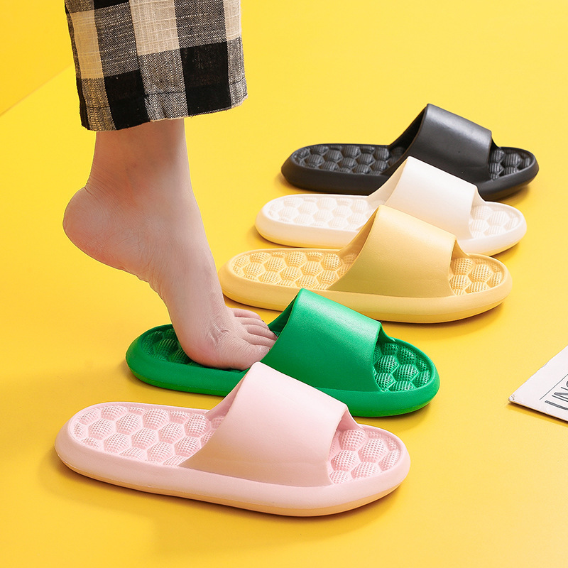 [Spot Delivery] Slippers Home Indoor Women's Bathroom Bath Soft Bottom Slippers Men's Couple Slippers Simple Slippers