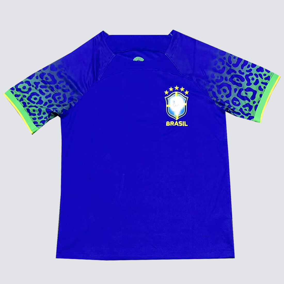 22-23巴西客场球衣短袖成人足球服泰版蓝色比赛服单件一件代发