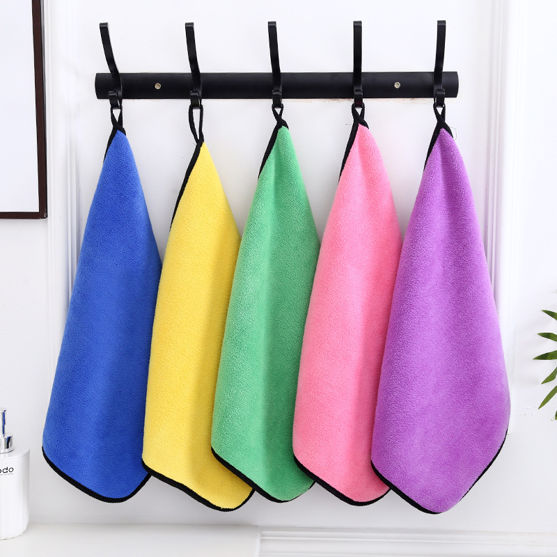 Coral Fleece Thickened Absorbent Car Towel Car Wash Towel Cleaning Supplies Towel Two-Color Double-Sided Car Towel Logo Towel