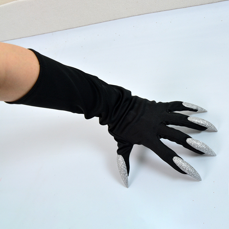 长款万圣节骷髅手套鬼手套爪子舞会装扮道具演出服骨头哥特cos