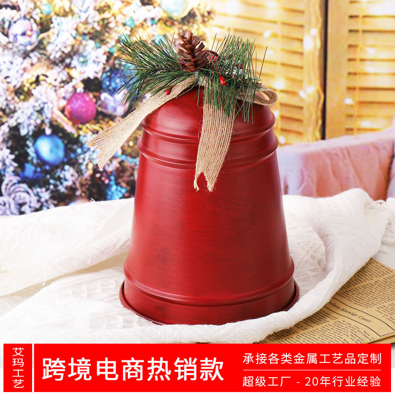 Christmas Cross-Border New Arrival Christmas Bell Pendant Metal Horn Bell Creative Christmas Decorative Pendant Bell