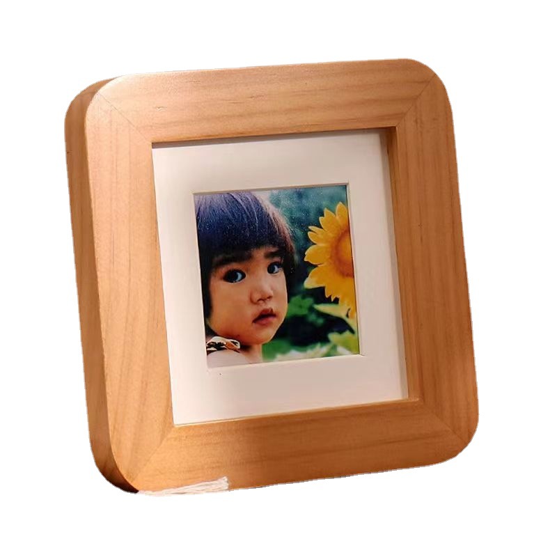 Small Photo Frame 2-Inch Decoration Desktop Square Photo Washing Couple Children Cardboard Niche High-Grade Decoration Platform Manufacturer