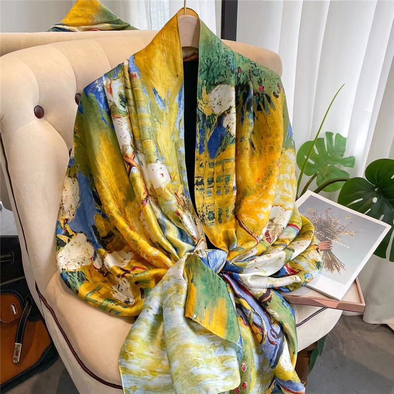 2023 Spring and Summer Ethnic Style Sunscreen Scarf Women's Long Shawl Travel Beach Vacation Beach Towel Wholesale