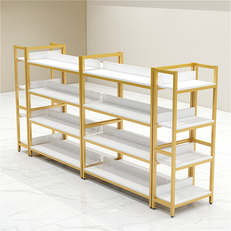 超市店铺中岛货架展示架便利店化妆品鞋子展示柜多层置物架陈列柜