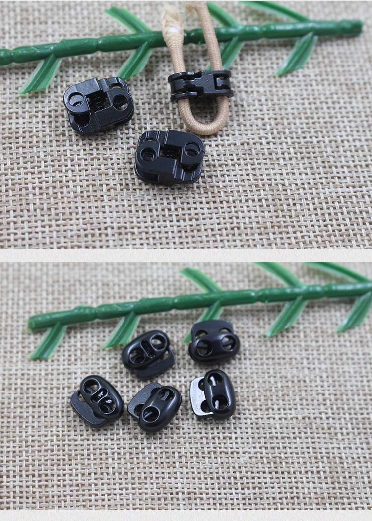 现货批发金属弹簧扣羽绒服防滑收紧黑色调节扣帽子棉衣止绳扣子