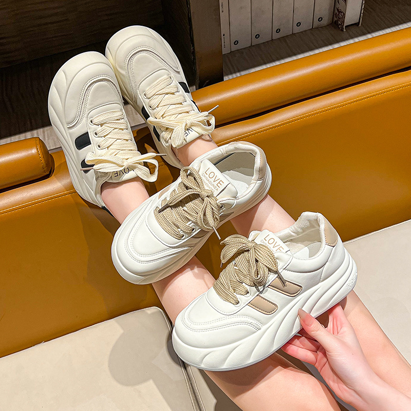 小白鞋女2024新款春季学生韩版百搭休闲运动ins潮鞋厚底时尚板鞋