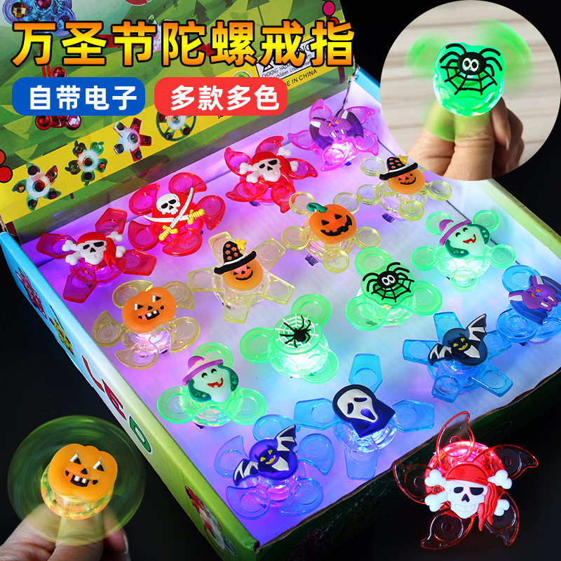 Luminous Halloween Ring LED Flash Christmas Finger Lights Colorful Bracelet Toy Small Gifts for Children Wholesale