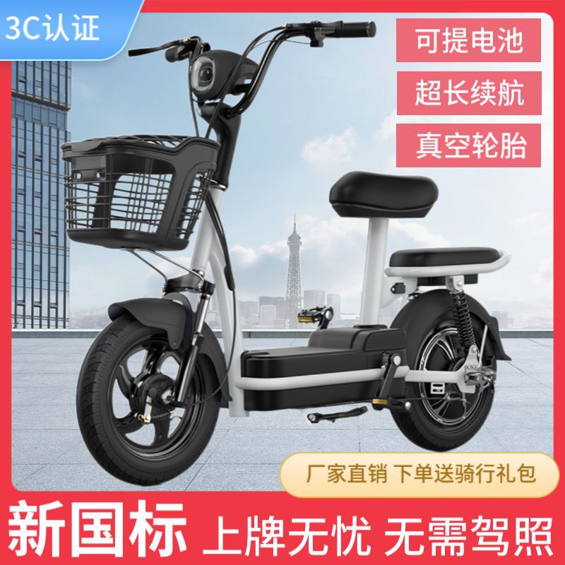 电车新国标电动车成人两轮48v自行车锂电池小型电瓶车双人代步车
