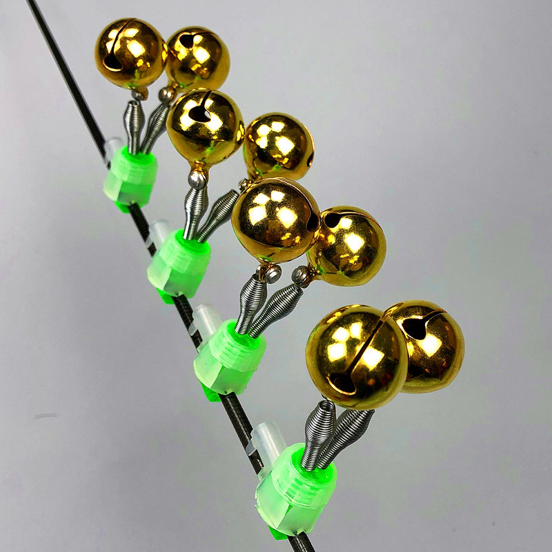 大纯铜铃铛抛竿海竿报警器夜钓灯电池螺旋夹子鱼铃