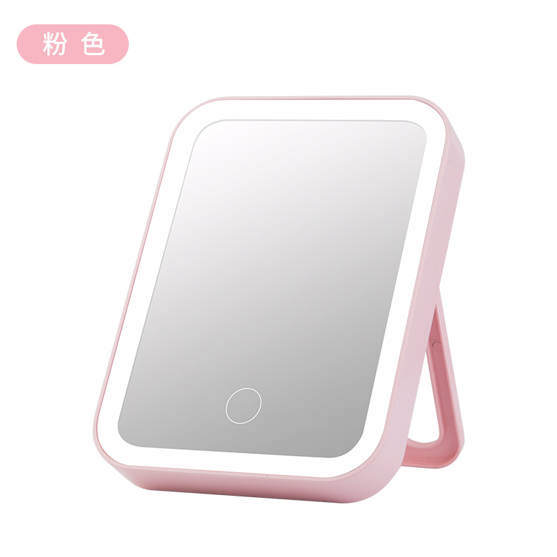 Led Make-up Mirror Desktop with Light Internet Celebrity Female Fill Light Portable Mirror Dormitory Desktop Foldable and Portable Beauty Dressing