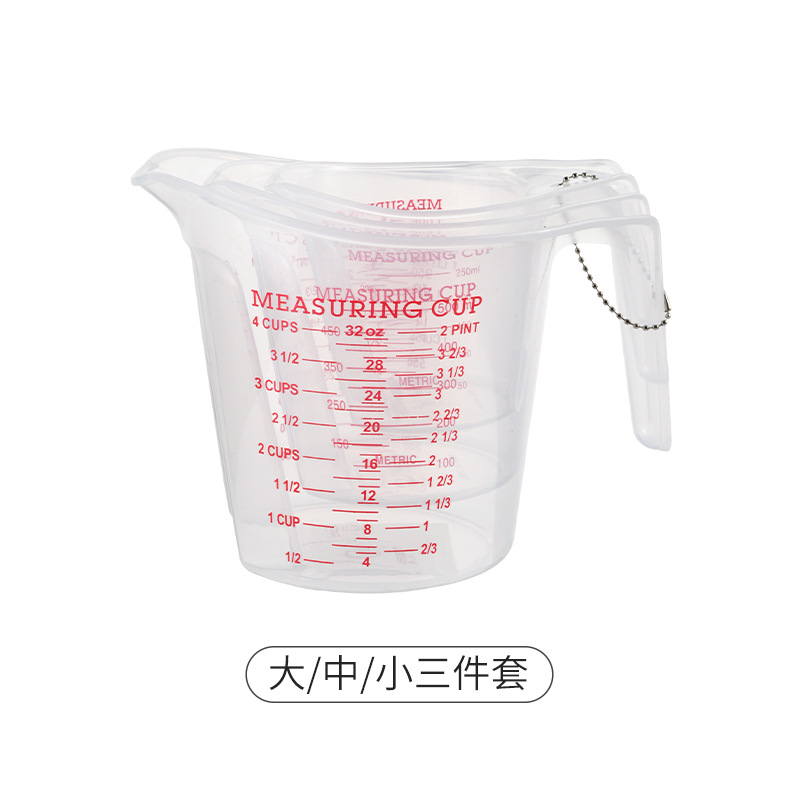 Plastic Measuring Cups Handheld with Scale Transparent Thickened Baking Kitchen More than Measuring Cup Specifications Graduated Glass with Handle