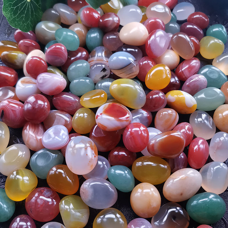 南京雨花石原石天然鹅卵石鱼缸石头花盆彩色石子七彩小石头五彩石