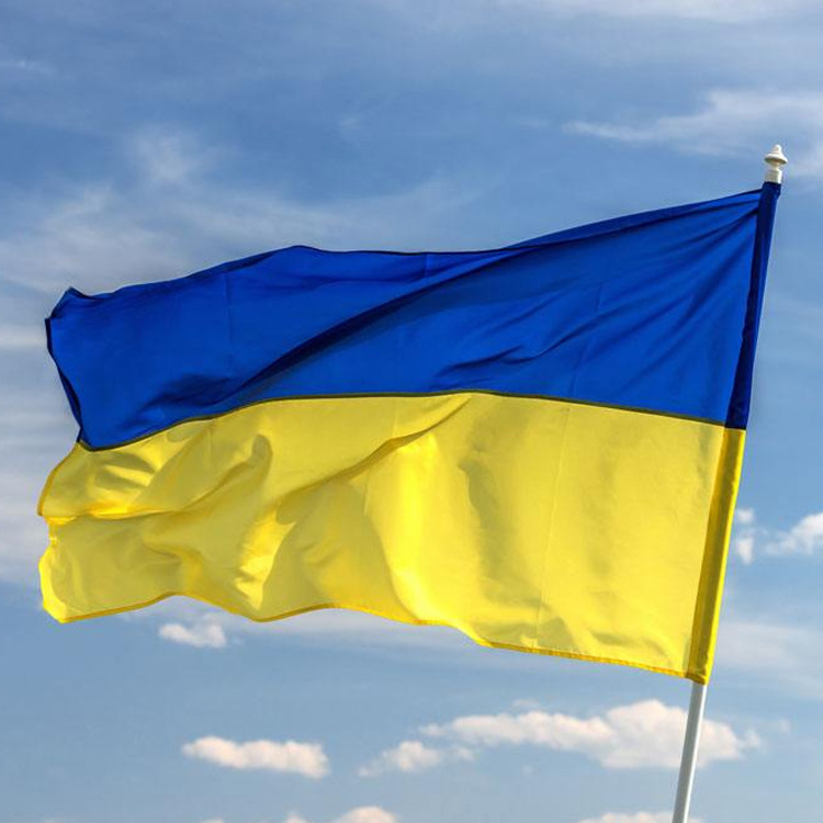 亚马逊乌克兰国旗手摇旗各国国旗批发制作150*90cm涤纶布工厂直销