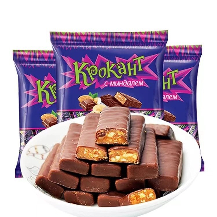 kdv俄罗斯紫皮糖正品进口夹心巧克力糖果500g圣诞节礼物喜糖零