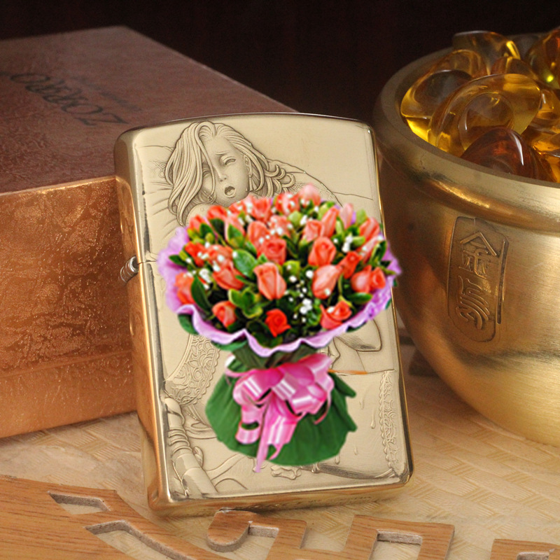 zorro佐罗黄铜常规织田浮雕煤油打火机复古防风老式砂轮礼品男士