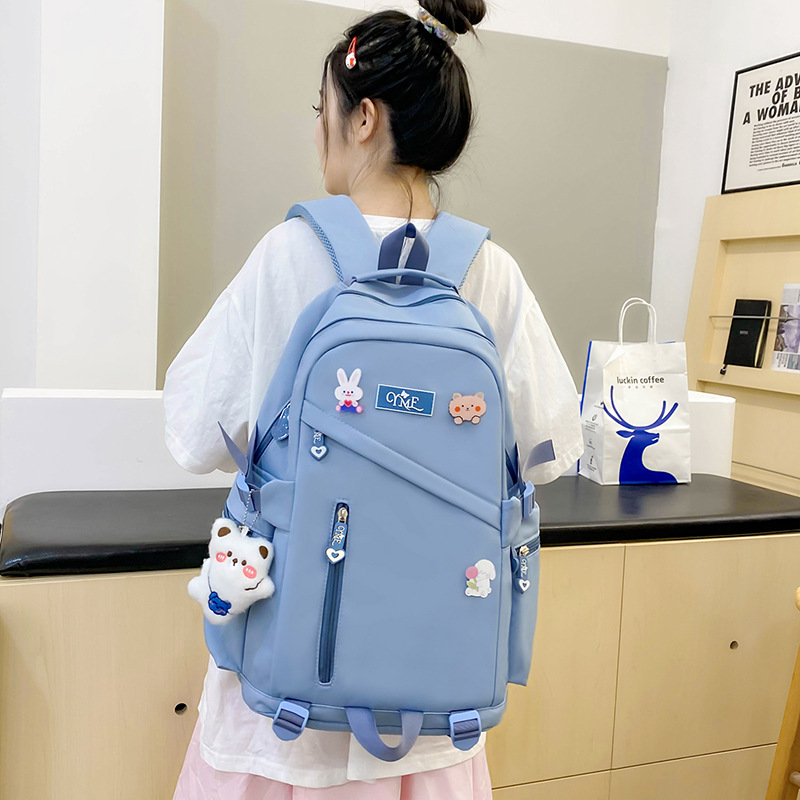 yme高品质中学生书包女初中生大容量轻便护脊背包韩版女孩双肩包