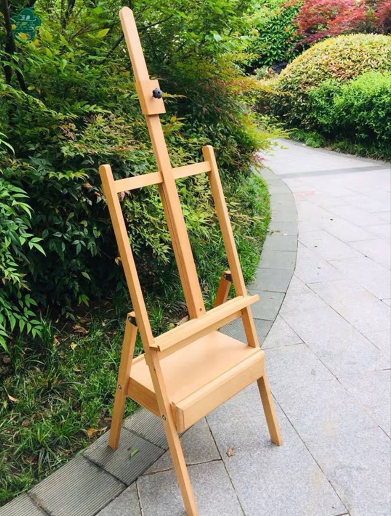 榉木画架抽屉式油画素描榉木画架木质支架儿童成人画室用油画架-阿里